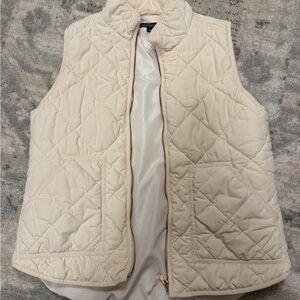 J. Crew Cream Quilted Vest